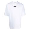 Camiseta blanca de manga corta y cuello redondo con logo Off-White para hombre, temporada FW21, corte holgado