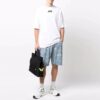Camiseta blanca de manga corta y cuello redondo con logo Off-White para hombre, temporada FW21, corte holgado