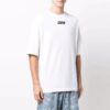 Camiseta blanca de manga corta y cuello redondo con logo Off-White para hombre, temporada FW21, corte holgado