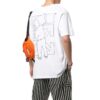 Camiseta blanca de manga corta y cuello redondo con logo y estampado de grafitis de Off-White para hombre, corte holgado