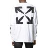 Camiseta blanca de manga larga con cuello redondo y corte holgado con estampado de la Mona Lisa de Off-White para hombre