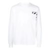 Camiseta blanca de manga larga con cuello redondo y estampado de logotipo a rayas de Off-White para hombre, colección primavera-verano 2022