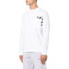 Camiseta blanca de manga larga con cuello redondo y estampado de logotipo a rayas de Off-White para hombre, colección primavera-verano 2022