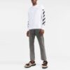 Camiseta blanca de manga larga con cuello redondo y rayas Off-White para hombre FW22