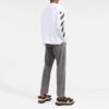 Camiseta blanca de manga larga con cuello redondo y rayas Off-White para hombre FW22