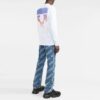 Camiseta blanca de manga larga con estampado de flechas y logotipo Off-White para hombre