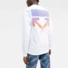 Camiseta blanca de manga larga con estampado de flechas y logotipo Off-White para hombre
