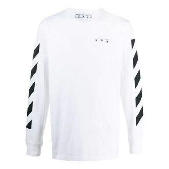 Camiseta blanca de manga larga estampada para hombre de Off-White