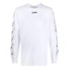 Camiseta blanca de manga larga y corte ajustado con tirantes de goma de Off-White para hombre, colección Otoño-Invierno 2021