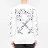 Camiseta blanca de manga larga y corte ajustado con tirantes de goma de Off-White para hombre, colección Otoño-Invierno 2021