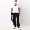 Camiseta blanca de pantalón corto con cuello redondo y estampado Off-White para hombre, colección FW21