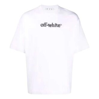 Camiseta blanca de pantalón corto holgada con estampado de logotipo para hombre de Off-White
