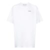 Camiseta blanca de pantalones cortos con cuello redondo y estampado de flecha en la espalda