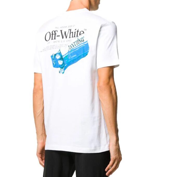 Camiseta casual con aplique Pascal para hombre, color blanco