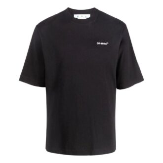 Camiseta casual de manga corta y corte recto para hombre de Off-White con estampado de letras del alfabeto, color blanco