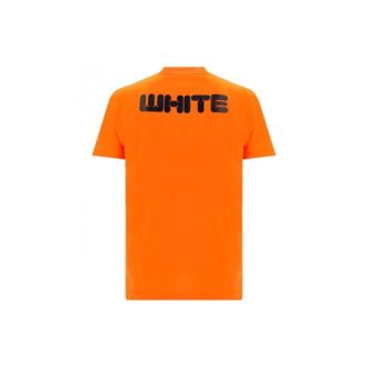 Camiseta clásica con estampado del logotipo, manga corta, naranja
