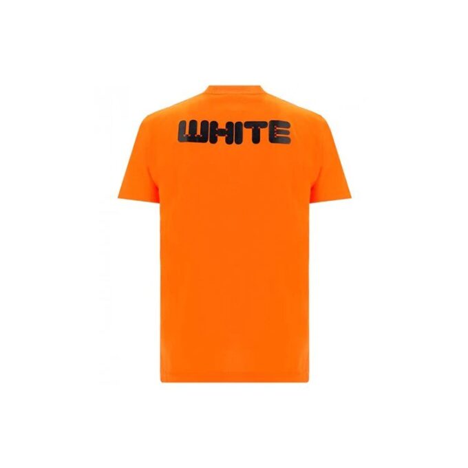 Camiseta clásica con estampado del logotipo, manga corta, naranja