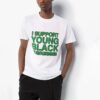 Camiseta con aplique de eslogan para hombre, blanca