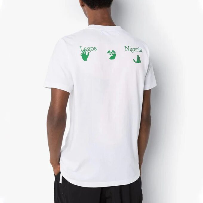 Camiseta con aplique de eslogan para hombre, blanca