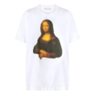 Camiseta con aplique Mona Lisa FW20 para hombre, color blanco
