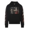 Camiseta con capucha de manga larga con diseño de pintura FW21, versión estándar, negra