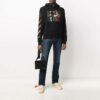 Camiseta con capucha de manga larga con diseño de pintura FW21, versión estándar, negra