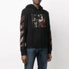 Camiseta con capucha de manga larga con diseño de pintura FW21, versión estándar, negra