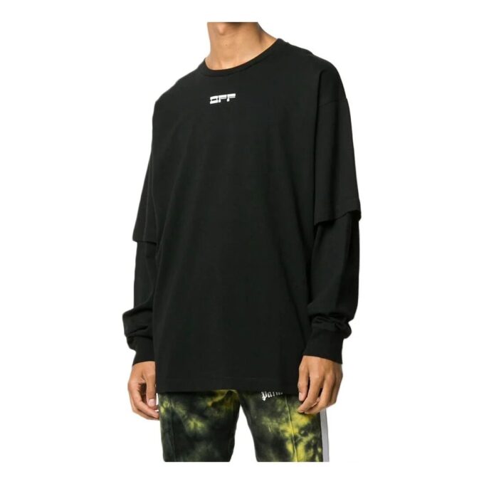 Camiseta con estampado de cara humana en la espalda, cuello redondo, negro