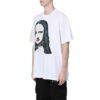 Camiseta con estampado de la Mona Lisa, pantalones cortos, talla grande, color blanco