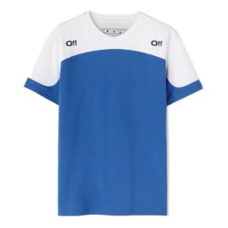 Camiseta con estampado del logotipo y bloques de color «Azul-Blanco»