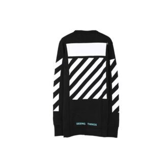 Camiseta con estampado en el pecho, manga larga, negro