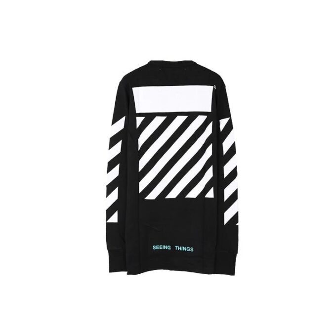 Camiseta con estampado en el pecho, manga larga, negro