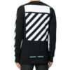 Camiseta con estampado en el pecho, manga larga, negro
