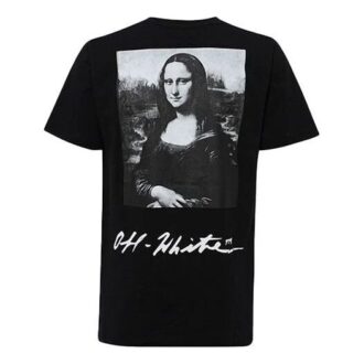 Camiseta con estampado gráfico de la Mona Lisa oversize /Blanca