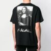 Camiseta con estampado gráfico de la Mona Lisa oversize /Blanca