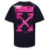 Camiseta con estampado serigráfico SS «Negro, fucsia y rosa»