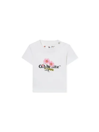 Camiseta con logotipo de margarita de manga corta
