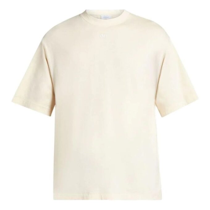 Camiseta de algodón con bordado de flechas «Angora White»