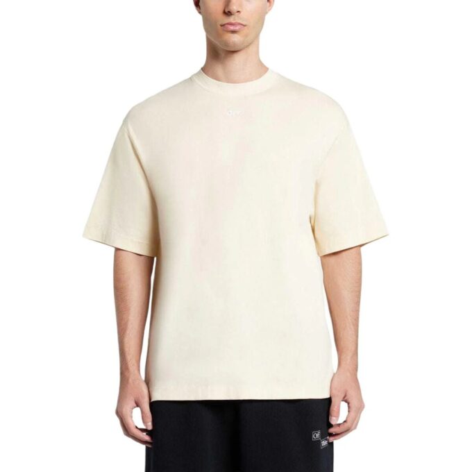 Camiseta de algodón con bordado de flechas «Angora White»