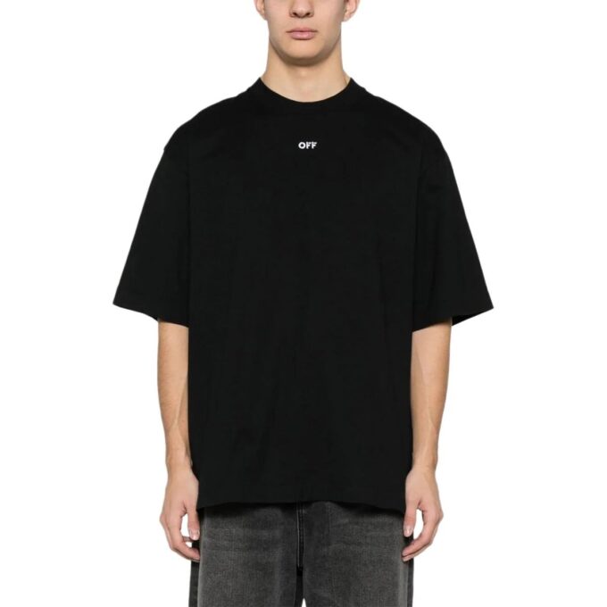 Camiseta de algodón con bordado de flechas «Negro»