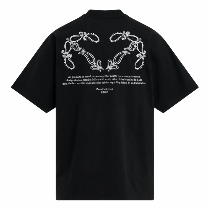 Camiseta de algodón con estampado de flecha y pañuelo «Negro»