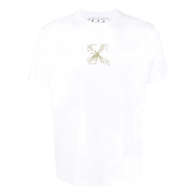 Camiseta de algodón con estampado de flechas «Blanca»