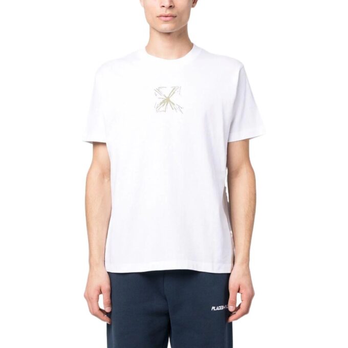 Camiseta de algodón con estampado de flechas «Blanca»