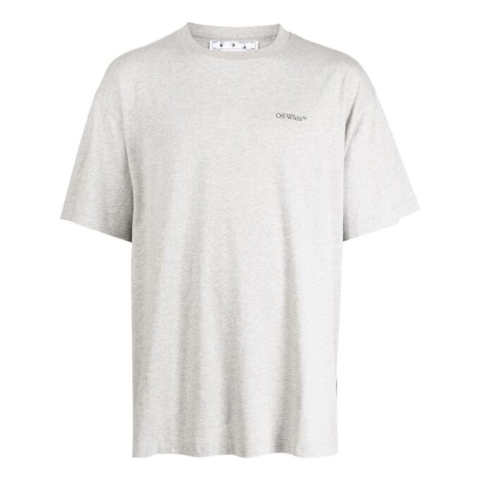 Camiseta de algodón con estampado de flechas gigantes «Gris»