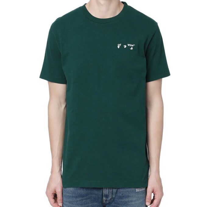 Camiseta de algodón con estampado de logotipo FW20 para hombre, verde