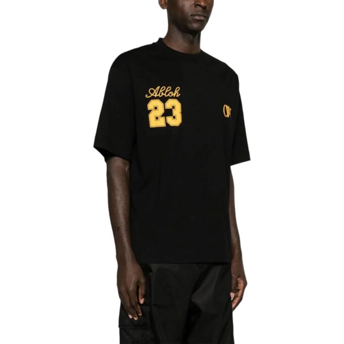 Camiseta de algodón con estampado del logotipo OW 23 Skate «Negro»