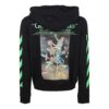 Camiseta de algodón con estampado gráfico y cremallera para hombre, color negro