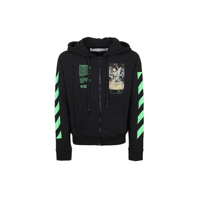 Camiseta de algodón con estampado gráfico y cremallera para hombre, color negro