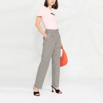 Camiseta de algodón con logo Off-White, pantalones cortos, corte ajustado, rosa