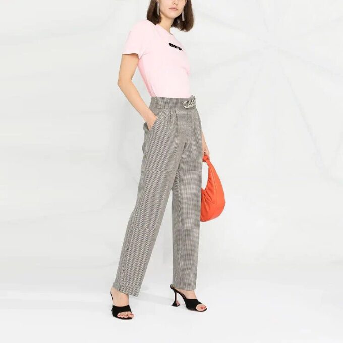 Camiseta de algodón con logo Off-White, pantalones cortos, corte ajustado, rosa